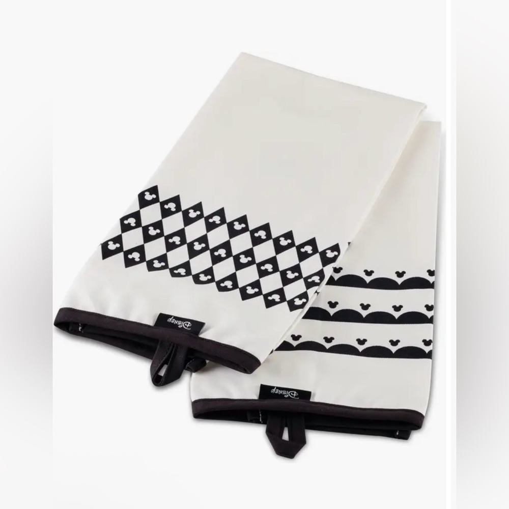 Disney Mickey Mouse Monochrome Set of 2 Dish/Tea Towels NWT